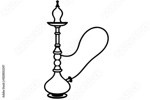 Hookah vector silhouette | vector silhouette illustration on white background