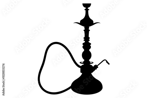 Hookah vector silhouette | vector silhouette illustration on white background