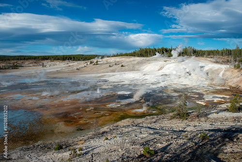 magnificent wild landscape in the Yellowstone National Park, Wyoming, United states of America photo