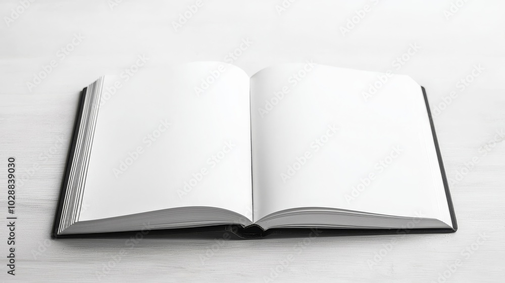 A minimalist image of an open notebook with blank pages on a light wooden surface, inviting creativity and ideas. A minimalist image of an open notebook with blank pages on a light wooden surface, inviting creativity and ideas.