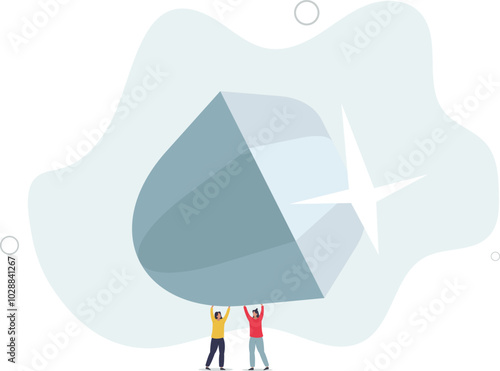 Core value or value proposition, CLV customer lifetime value or company valuation, profit or corporate worth concept.flat design with people.