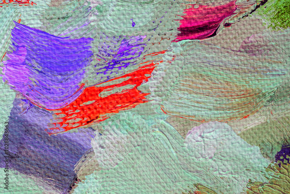 Naklejka premium colorful background pattern of artistic brush painting bright strokes drawing on canvas surface, beautiful colors of drawing art on picture texture