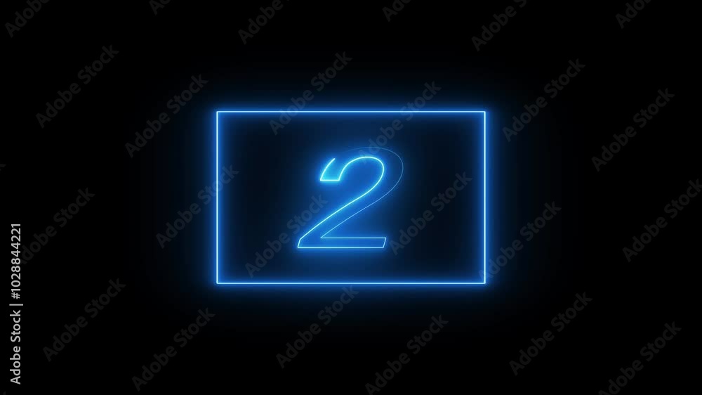 Glowing Neon Countdown Number Animation. Glowing Neon Countdown Number Animation.