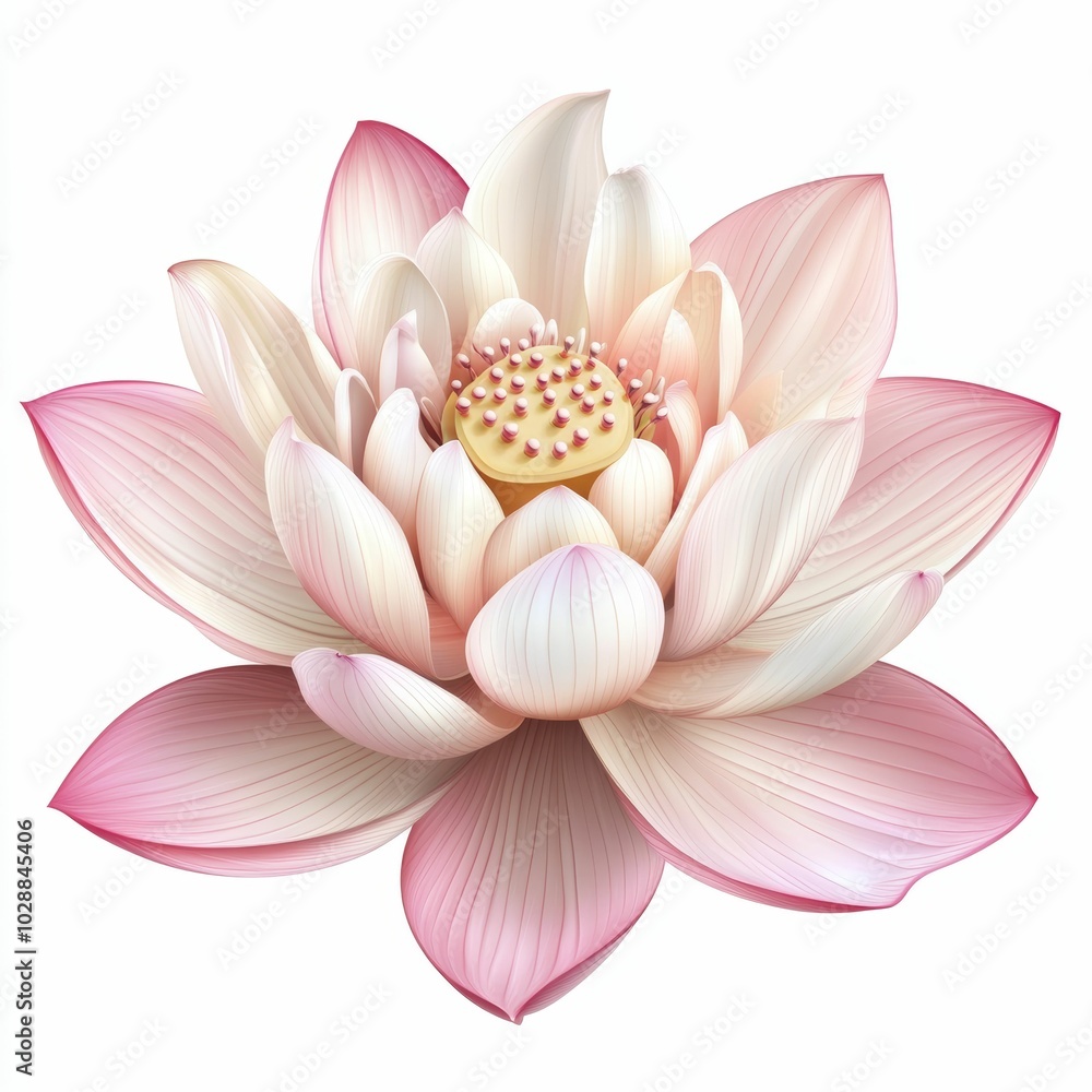 Pink Lotus Flower Isolated on White Background Pink Lotus Flower Isolated on White Background