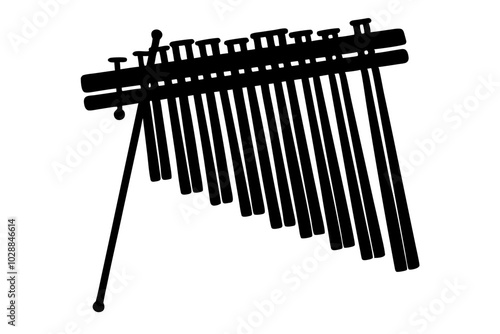 Angklung vector silhouette | vector silhouette illustration on white background