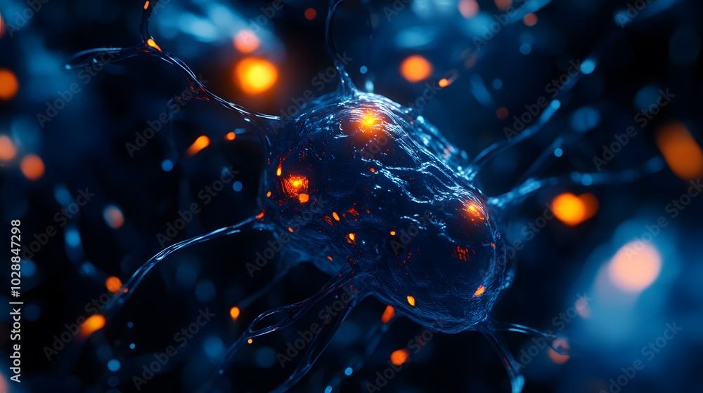 A cinematic still of an AI-generated dark blue and orange depiction of neural networks with glowing connections between nodes. A cinematic still of an AI-generated dark blue and orange depiction of neural networks with glowing connections between nodes.