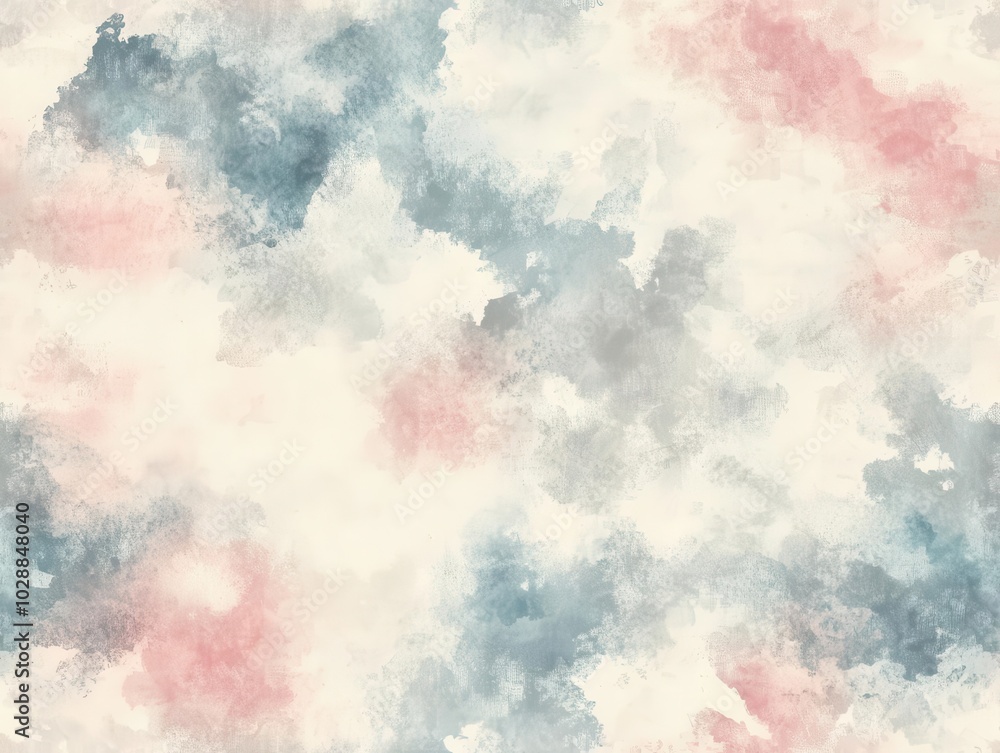 Fototapeta premium seamless watercolor-inspired pattern features soft pastel strokes blending harmoniously, creating an inviting and calming backdrop perfect for various design applications