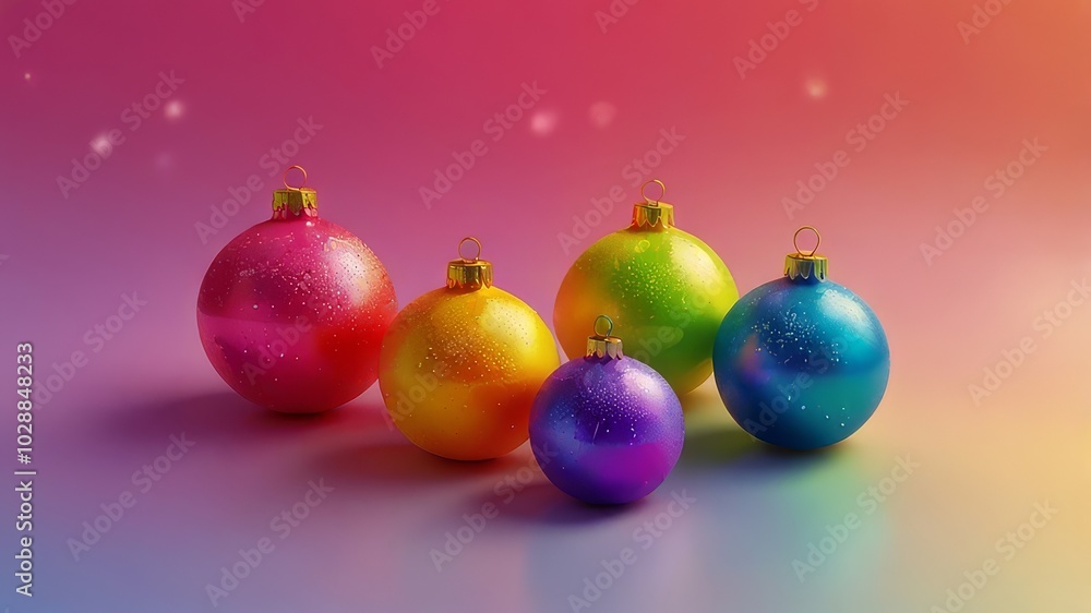 Falling snow and Christmas tree, balls and gifts Falling snow and Christmas tree, balls and gifts