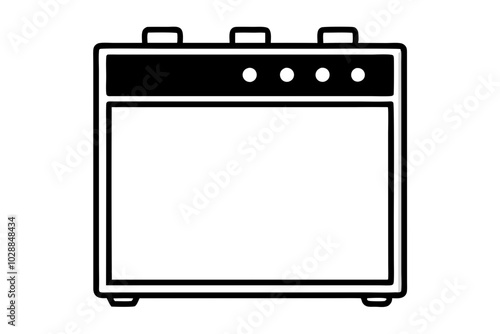 Guitar Amplifier Icon | vector silhouette illustration on white background