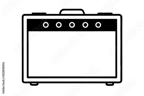 Guitar Amplifier Icon | vector silhouette illustration on white background