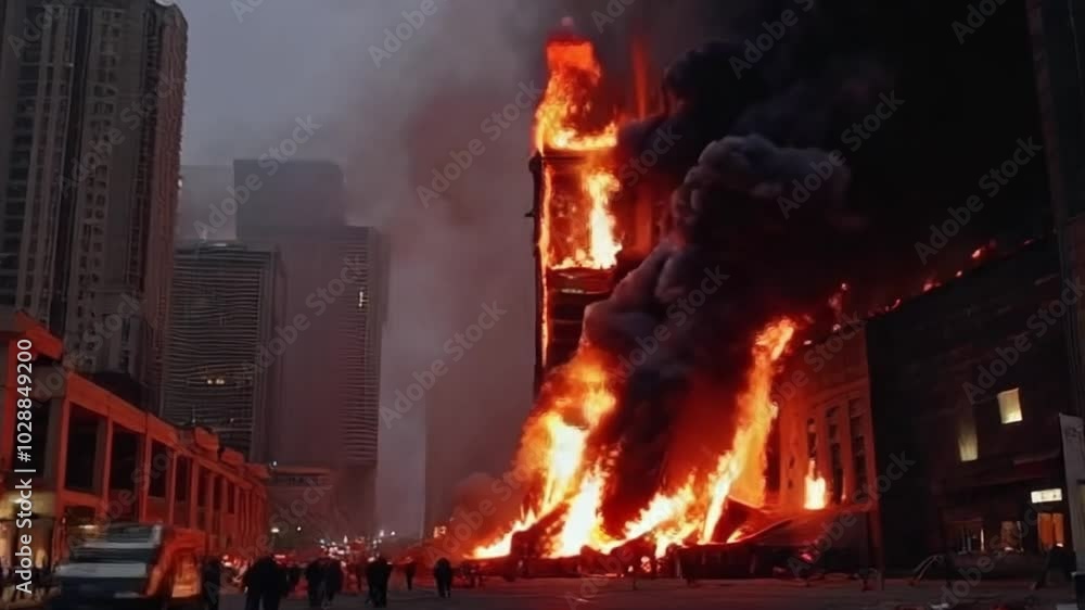 Massive Fire Engulfs Building: Thick Smoke and Bright Flames Spark Urgent Chaos Massive Fire Engulfs Building: Thick Smoke and Bright Flames Spark Urgent Chaos