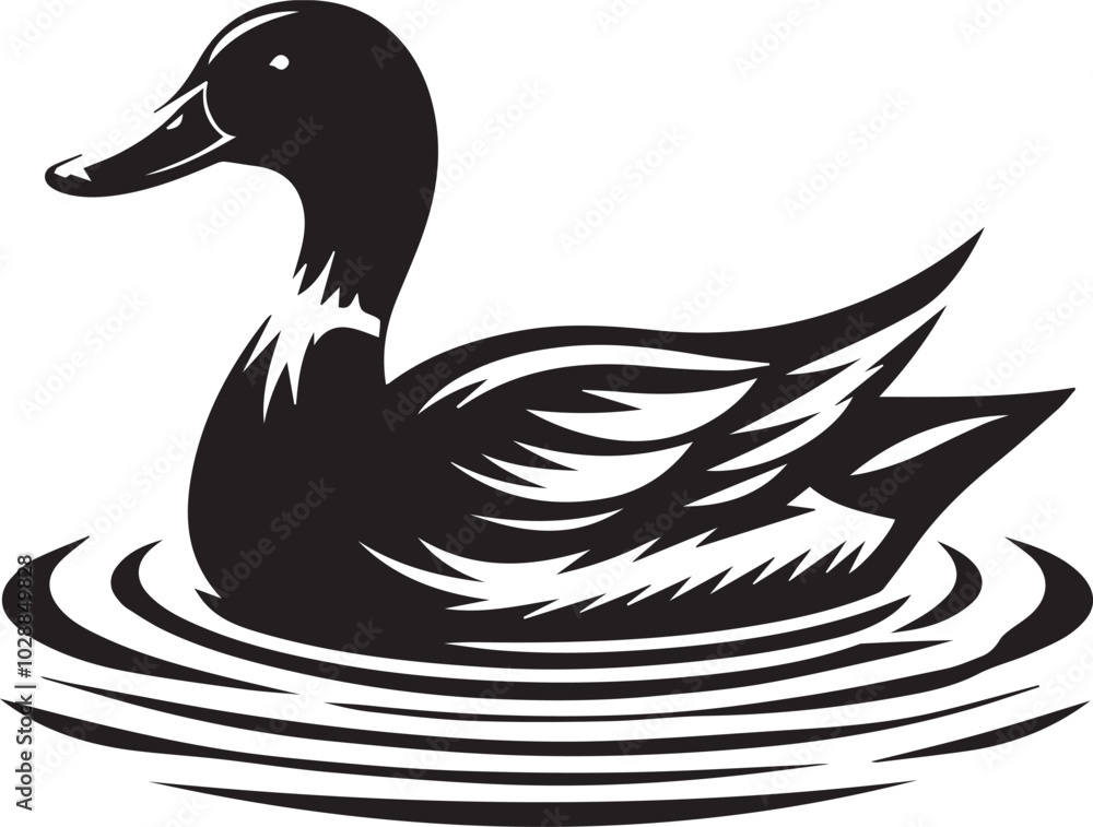 Mallard duck silhouette vector Mallard duck silhouette vector