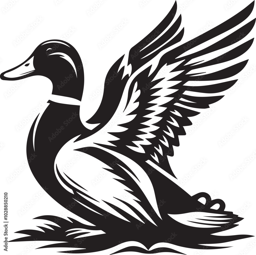 Obraz premium Mallard duck silhouette vector