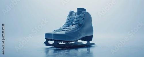 Pair of ice skates on white background, 4K hyperrealistic photo photo