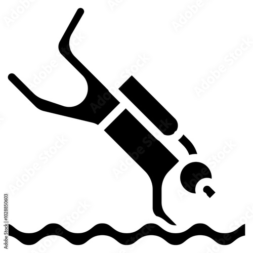 Diving icon vector image. Can be used for Sport Equipment.