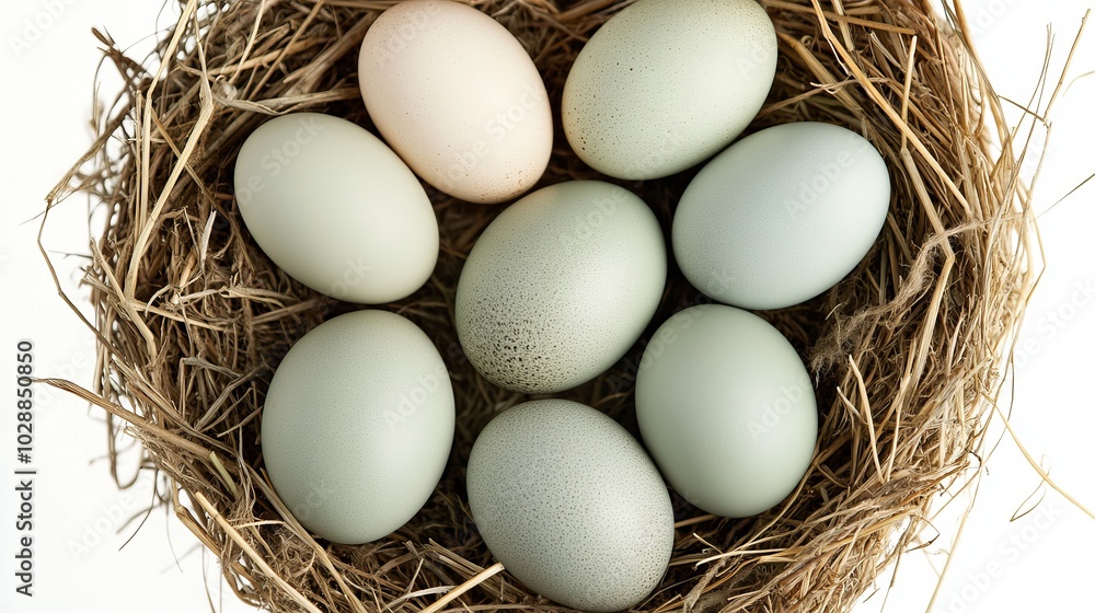 Fresh Eggs in a Nest: A Rustic Still Life Fresh Eggs in a Nest: A Rustic Still Life