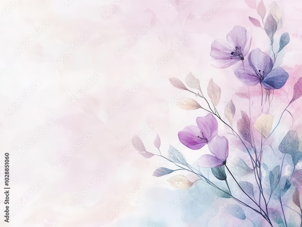 soft pastel-themed mother's day background with delicate floral accents, leaving generous copy space for heartfelt messages and promotional materials soft pastel-themed mother's day background with delicate floral accents, leaving generous copy space for heartfelt messages and promotional materials