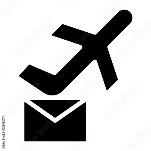 Mail Plane icon vector image. Can be used for Postal Service.