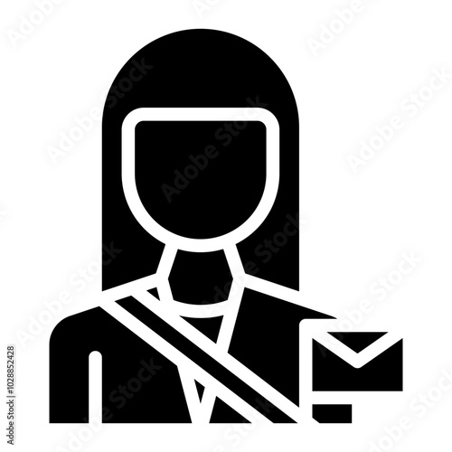 Postwoman icon vector image. Can be used for Postal Service.