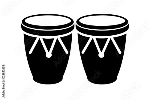 Bongos vector silhouette | vector silhouette illustration on white background