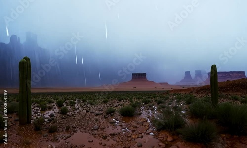 Wallpaper Mural Rainstorm Over a Rocky Desert Torontodigital.ca