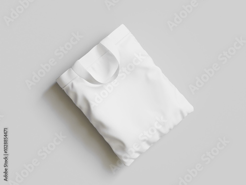 Tote bag canvas eco friendly shopping bag mockup, white color isolated on white background