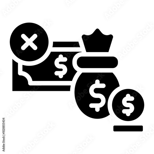 Loan Denial icon vector image. Can be used for Loan.