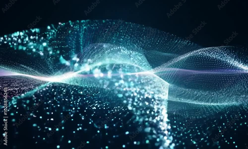 Neon Digital Particles: Futuristic Abstract Motion Neon Digital Particles: Futuristic Abstract Motion