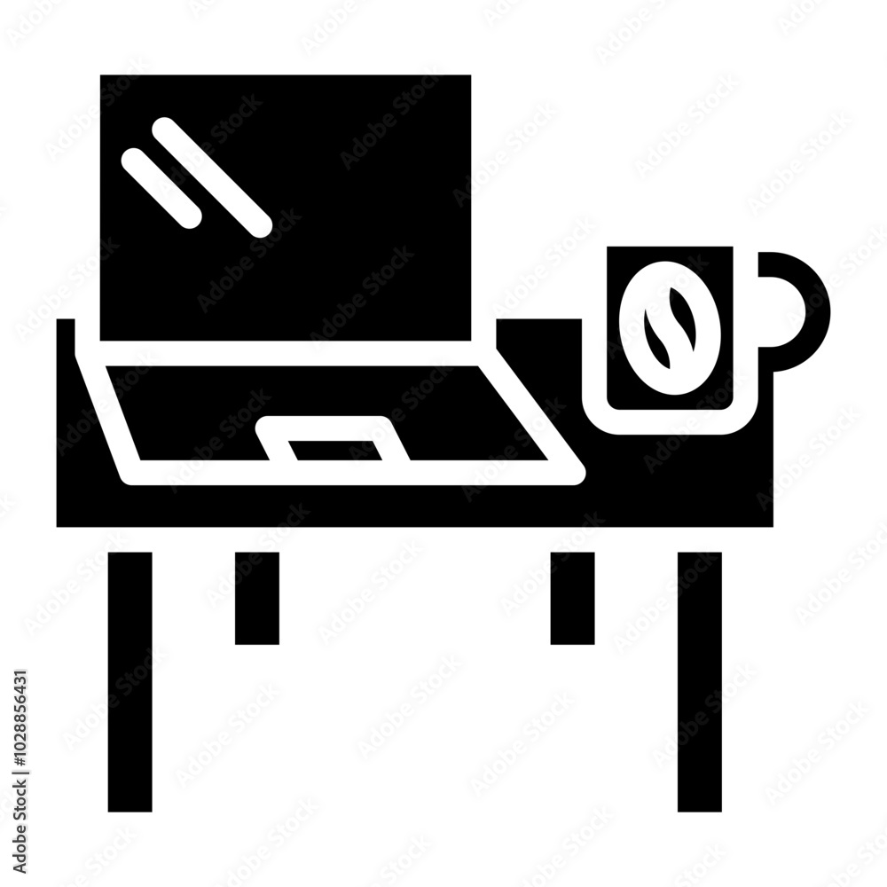 Laptop and Coffee icon vector image. Can be used for Freelancer. Laptop and Coffee icon vector image. Can be used for Freelancer.