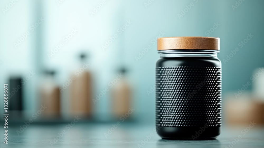 Artistic Label Design on Glass Jar with Realistic Texture and Branding Details for Product Packaging Presentation Artistic Label Design on Glass Jar with Realistic Texture and Branding Details for Product Packaging Presentation