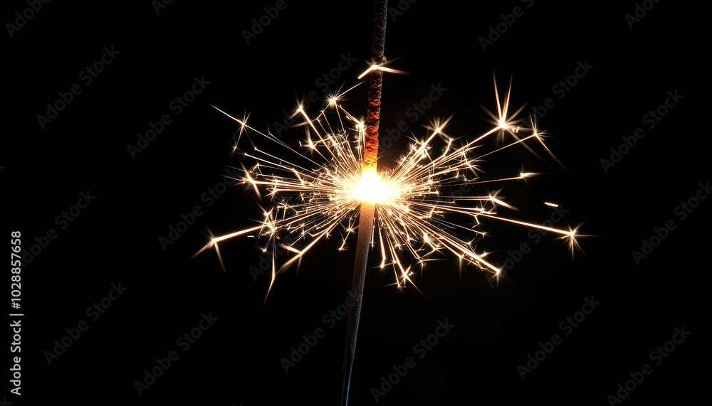 Sparkler igniting with bright sparks on a transparent background celebrating joy Sparkler igniting with bright sparks on a transparent background celebrating joy