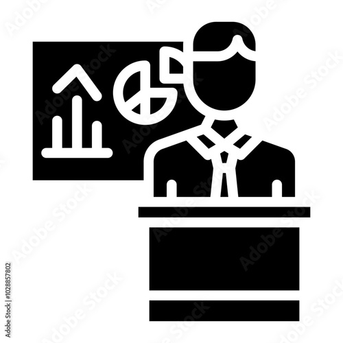 Conference Presentations icon vector image. Can be used for Curriculum Vitae.
