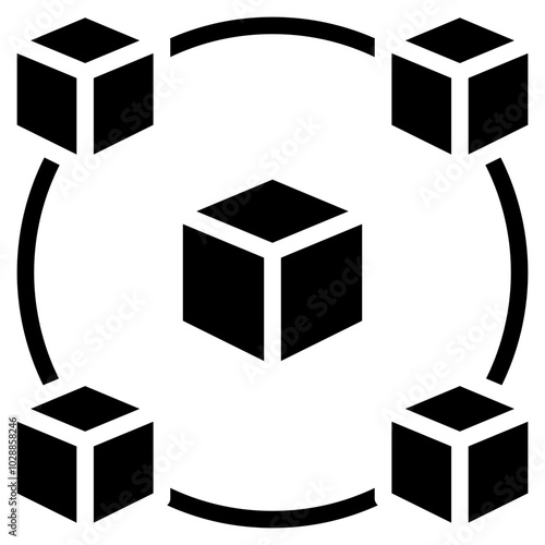 Blockchain icon vector image. Can be used for Professional Services.