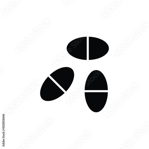 Medical oval pills icon. Glyph style.