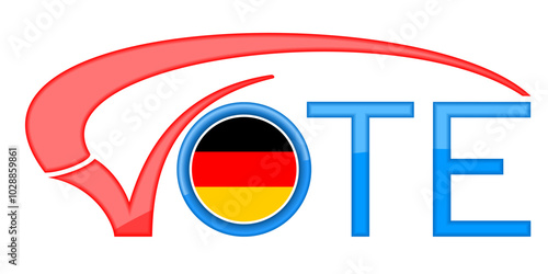 Vote on white background. Isolated 3d illustration