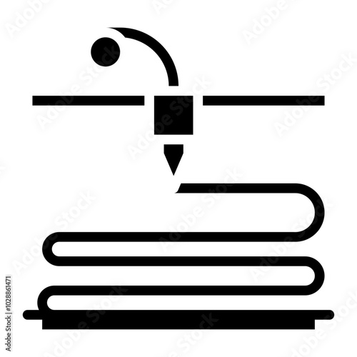 Fused Filament Fabrication icon vector image. Can be used for Additive Maufacturing.
