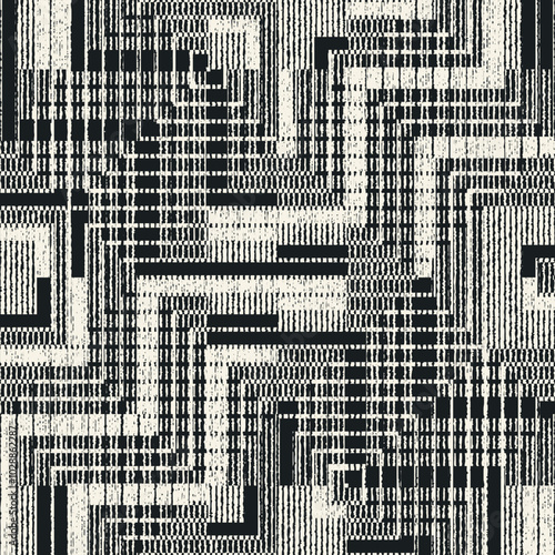 Monochrome Grain Broken Geometric Pattern