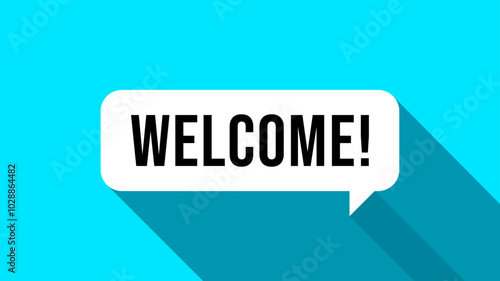 Welcome quote box frame. Vector illustration. Texting quote blank template box.