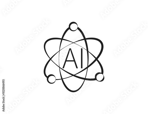 Ai, artificial intelligence icon. Vector illustration.