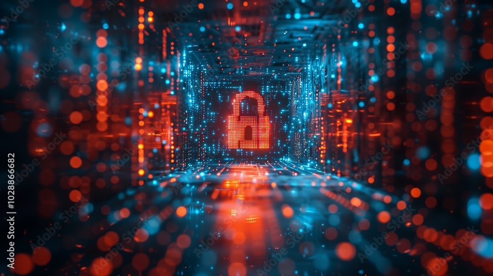 Obraz premium Digital Lock in Secure Data Environment