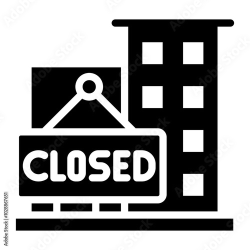 Closure icon vector image. Can be used for Business Disruption.