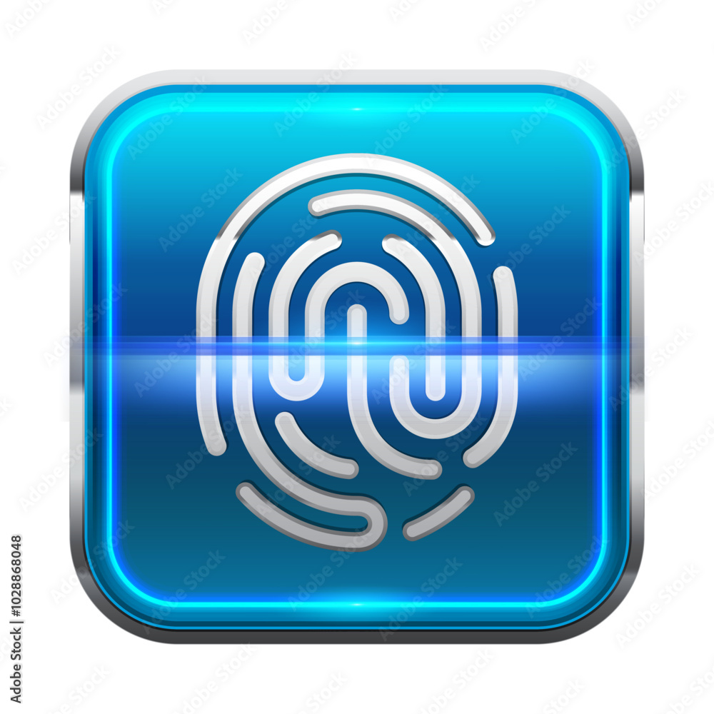 Isolated fingerprint lock scanner sign Isolated fingerprint lock scanner sign