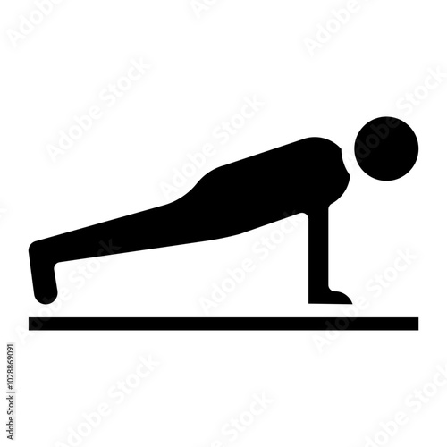 Push up icon vector image. Can be used for Fitness.