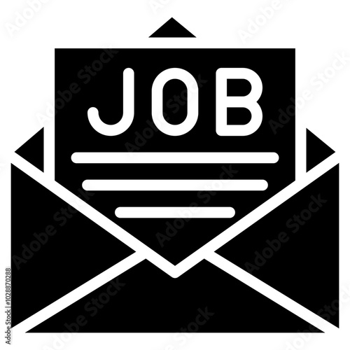 Offer Letter icon vector image. Can be used for Hiring Process.