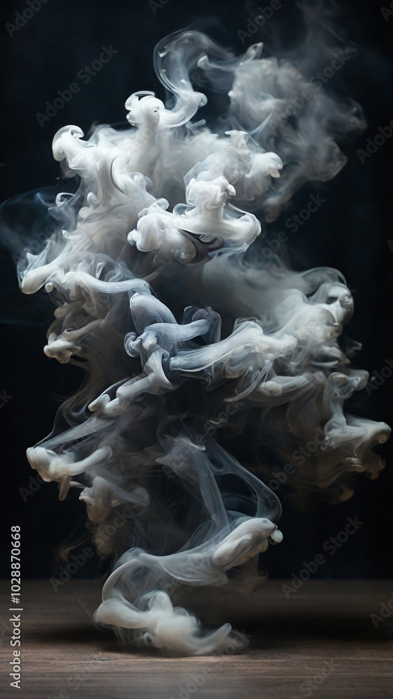 Abstract Mist and Swirling Smoke on Black Background – Mystical Fog and Light Dance. Abstract Mist and Swirling Smoke on Black Background – Mystical Fog and Light Dance.
