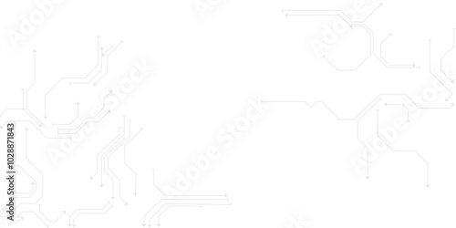 colorful lines with dots in white background. Electronic circuit board on yellow background.Vactor abstract tecnology.