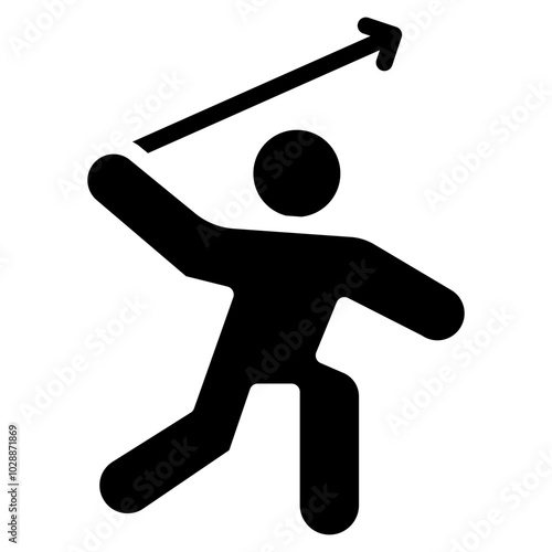 Javelin Throw icon vector image. Can be used for Track and Field.