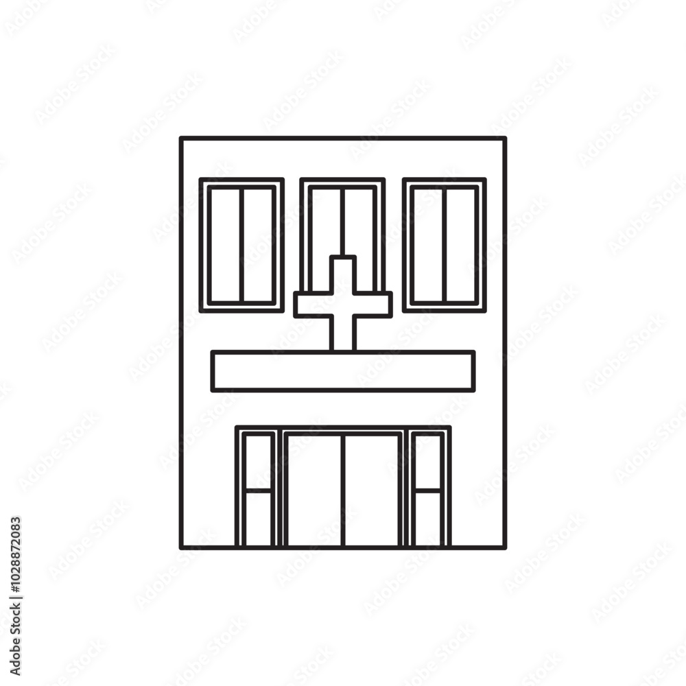Hospital building icon outline vector Hospital building icon outline vector