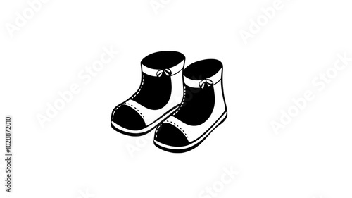 Baby booties designed to look like elf shoes, illustration