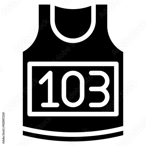 Running Bib icon vector image. Can be used for Track and Field.